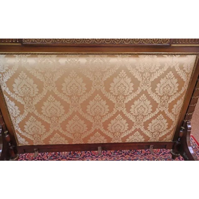 19th Century French Louis XV Style Bronze Mounted Mahogany European King Bed For Sale - Image 10 of 17