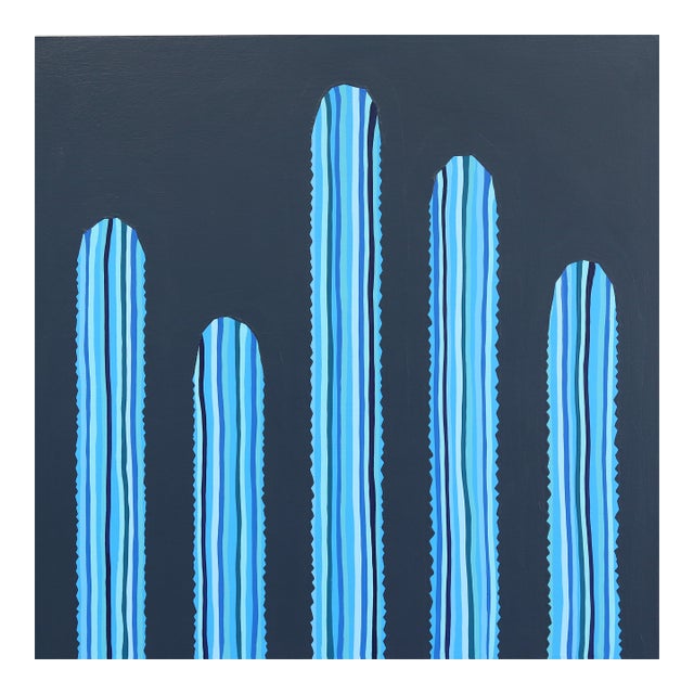 Azul Profundo - Abstract Blue Tone Southwestern Inspired Still Life Painting Original Artwork by Will Beger For Sale