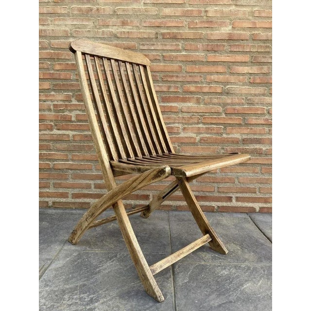 Teak Folding Deck Chair with Slat Back from Scan Com, 1960s For Sale - Image 4 of 15