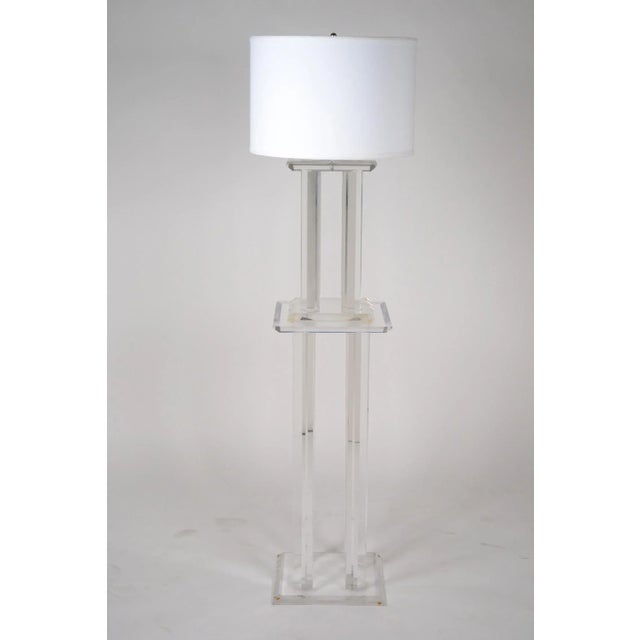 Vintage Lucite Pedestal with Lamp For Sale - Image 11 of 14