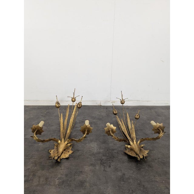 Wall Sconces in the style of Bagues, 1970s, Set of 2 For Sale - Image 3 of 8