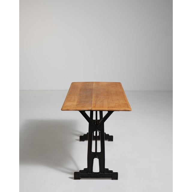 Brown Cast Iron Bistro Table, Antique, France, Early 20th Century For Sale - Image 8 of 12