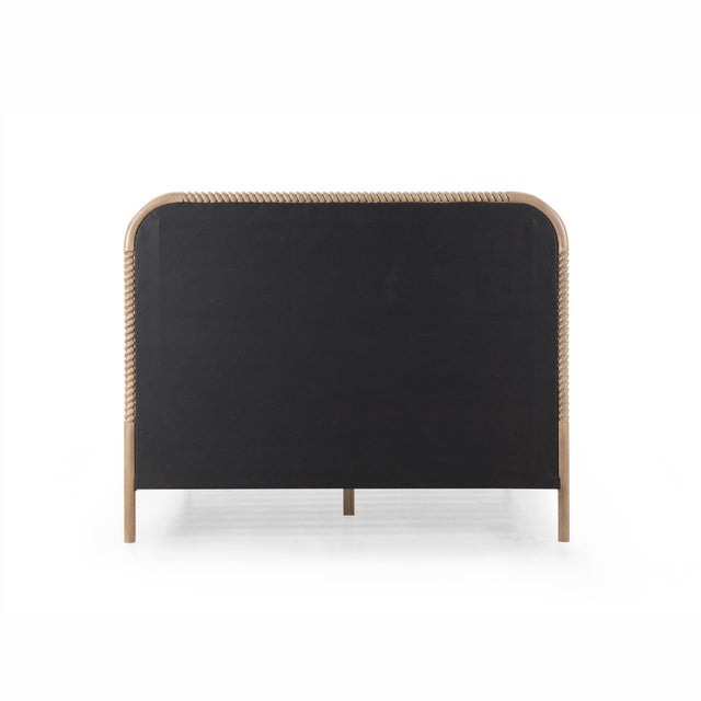 Hatia Sienna Red Basketweave Queen Panel Bed For Sale - Image 9 of 11