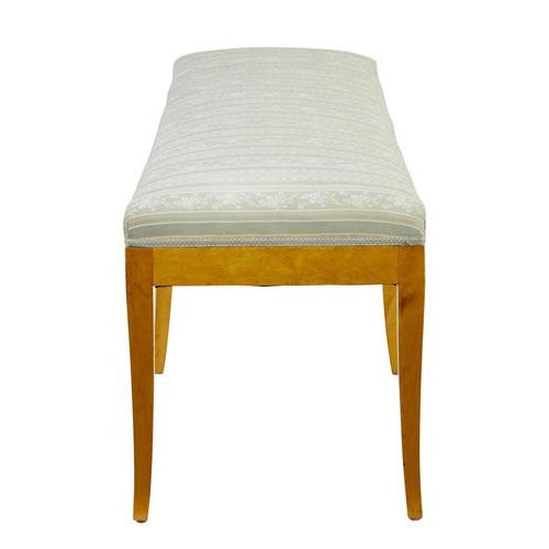 Early 20th Swedish Birch Long Bedroom Stool, 1890s For Sale - Image 6 of 8