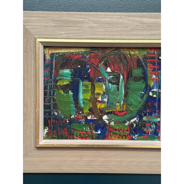 Louis Zelig, Faces, 1950s, Oil Painting on Panel, Framed For Sale - Image 4 of 18