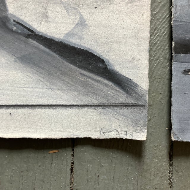 1970s Three Original Abstract Expressionist Pastel Drawings People in Motion- Set of Three For Sale In Philadelphia - Image 6 of 8