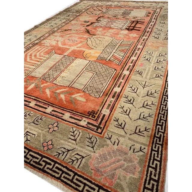 1940s Vintage Hand Knotted Vintage Khotan Rug For Sale - Image 11 of 12