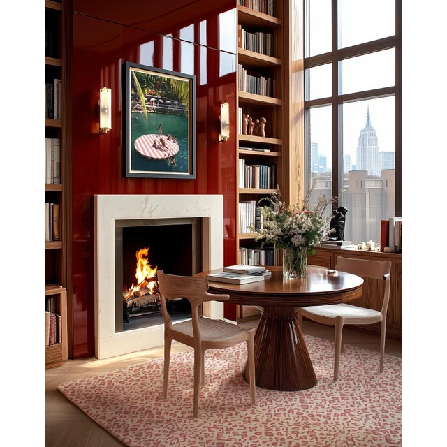 Panthera Spotted Leopard Hand-Looped Area 4' x 6' Rug - Quartz Pink For Sale - Image 4 of 4