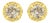 14K Yellow Gold Plated .925 Sterling Silver 1/2 Cttw Round Brilliant Cut Diamond Solitaire Milgrain Stud Earrings For Sale
