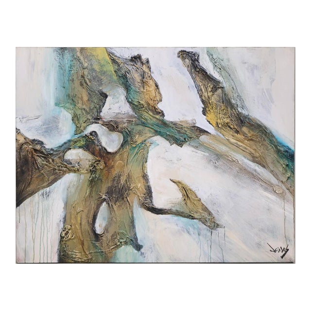 Jonas Gerard (1941–2020) – “The Texture of Time I” – Original Signed Mixed Media on Canvas – 42” X 54” For Sale