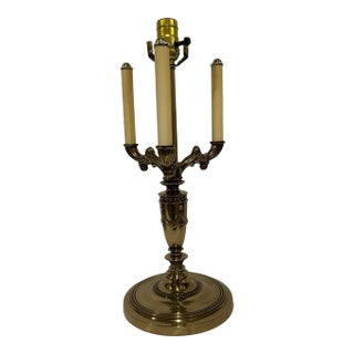 Mid 20th Century Empire Brass Bouillotte Lamp For Sale