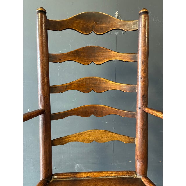 17th Century Late 17th Century Ladder-Back Barrister Chair. English or American For Sale - Image 5 of 8