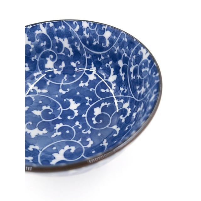 2020s Hand-Painted Japanese Blue & White Porcelain Bowls Mixed Patterns - Set of 4 For Sale - Image 5 of 16