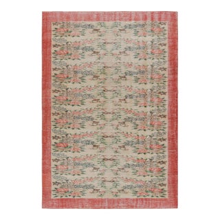 1960s Vintage Zeki Müren European Style Rug With Floral Patterns Form Rug & Kilim For Sale