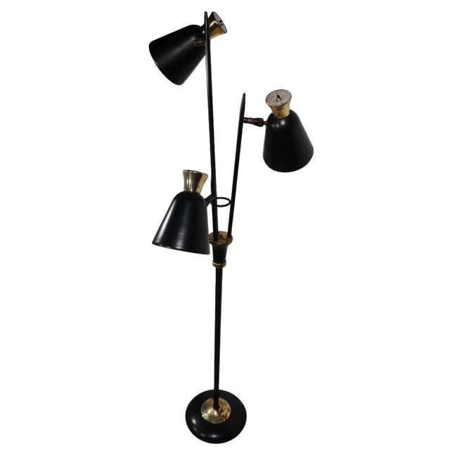 Mid Century Three Arm Floor Lamp by Thurston for Lightolier C 1950's For Sale In New York - Image 6 of 12