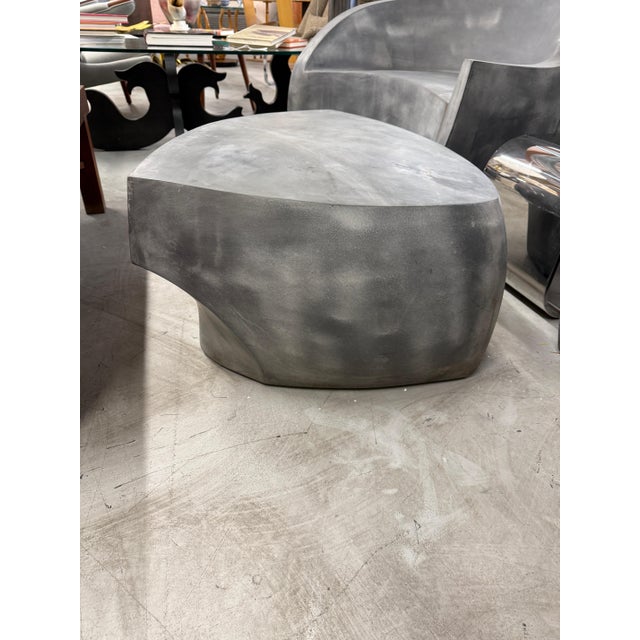 Gray Attributed to Vladimir Kagan for Ralph Pucci Ltd Edition Grey Foundry Chairs and Ottoman For Sale - Image 8 of 15