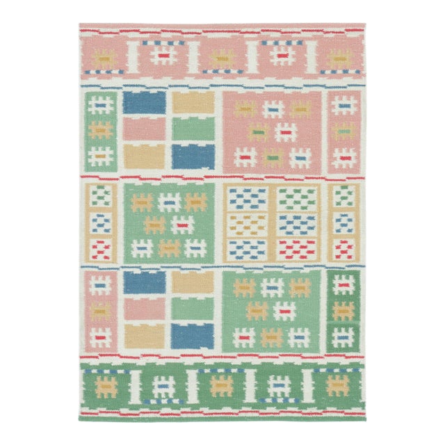 Rug & Kilim’s Scandinavian-Inspired Rug With Multi-Color Geometric Patterns For Sale