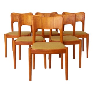 Mid-Century Danish Ole Dining Chairs in Teak by Niels Koefoed for Koefoeds Hornslet, 1970s, Set of 6 For Sale