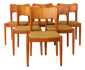 Mid-Century Danish Ole Dining Chairs in Teak by Niels Koefoed for Koefoeds Hornslet, 1970s, Set of 6