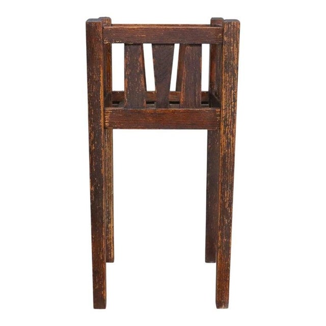 Arts & Crafts Arts & Crafts Mission Oak Slat Side Plant Stand C1920 For Sale - Image 3 of 9