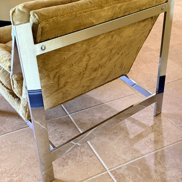 Mid 20th Century Mid Century Chrome Flat Bar Lounge Chair For Sale - Image 5 of 9