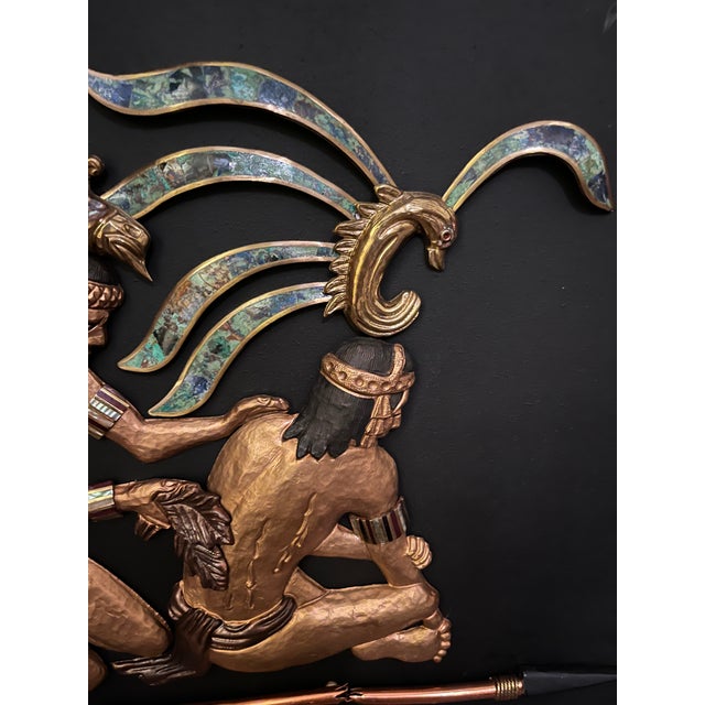 Mexican Late 20th Century Malachite Mayan Wall Panel For Sale - Image 3 of 11