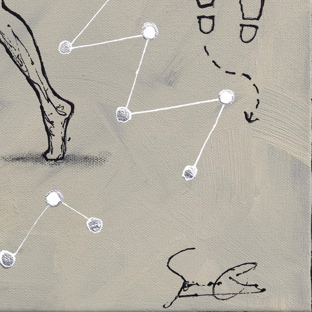 Textile Learning to Move - Original Neo-Expressionist Mixed Media Painting on Canvas by Soren Grau For Sale - Image 7 of 9