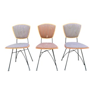 Mid-20th Century Plywood Chairs With Iron Frames For Sale