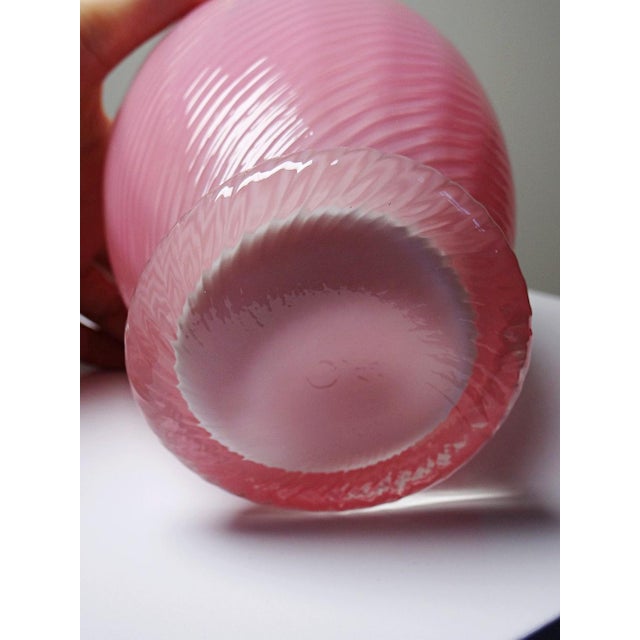 Small Blown Vase in Twisted Pink Opaline Glass, 1960s For Sale - Image 11 of 12