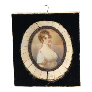 Antique 19th Century Miniature Portrait of Queen Louise