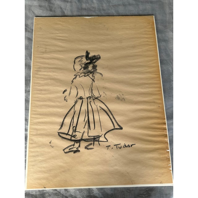 Tasha Tudor Original Art Charcoal Sketch For Sale In New York - Image 6 of 12