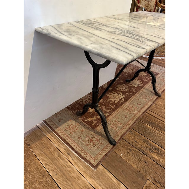 Classic Marble and Iron Bistro Table For Sale In Philadelphia - Image 6 of 12