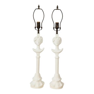 Bespoke Plaster Gio Table Lamps - a Pair For Sale
