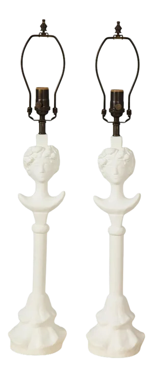 Bespoke Plaster Gio Table Lamps - a Pair