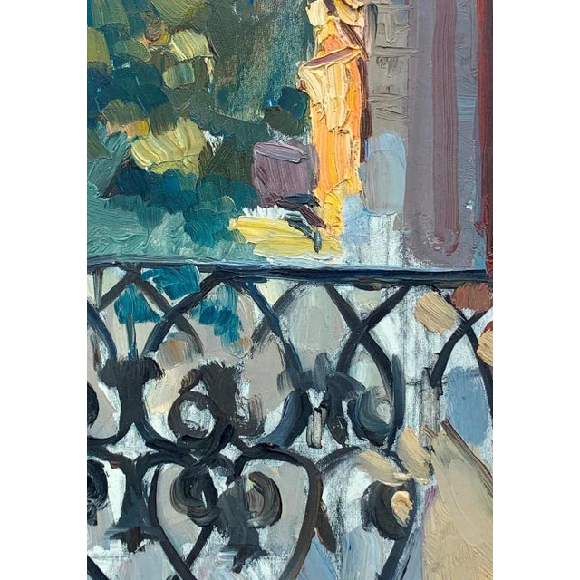 Vintage Urban Oil Painting: Ukrainian Cityscape, 1960 Art 33-23 For Sale - Image 4 of 6