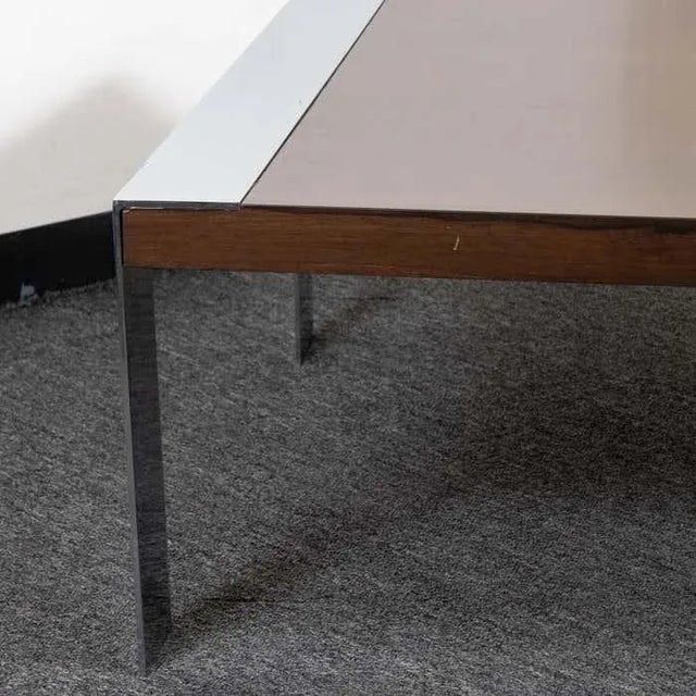 1960s Chrome & Walnut Coffee Table Attributed to Milo Baughman For Sale - Image 9 of 12
