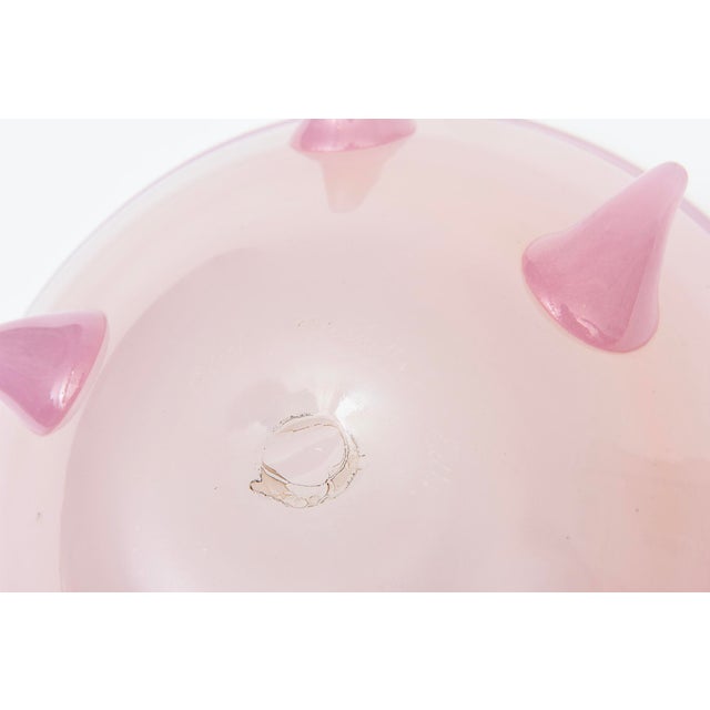 Art Glass Pink Nipple Bowl Signed Bills Burchitts, 2001, American For Sale - Image 9 of 10