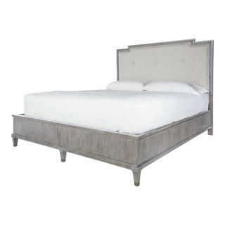 Transitional Carnegie Harmony Bed w/ Panel Footboard 6/6, Gray For Sale