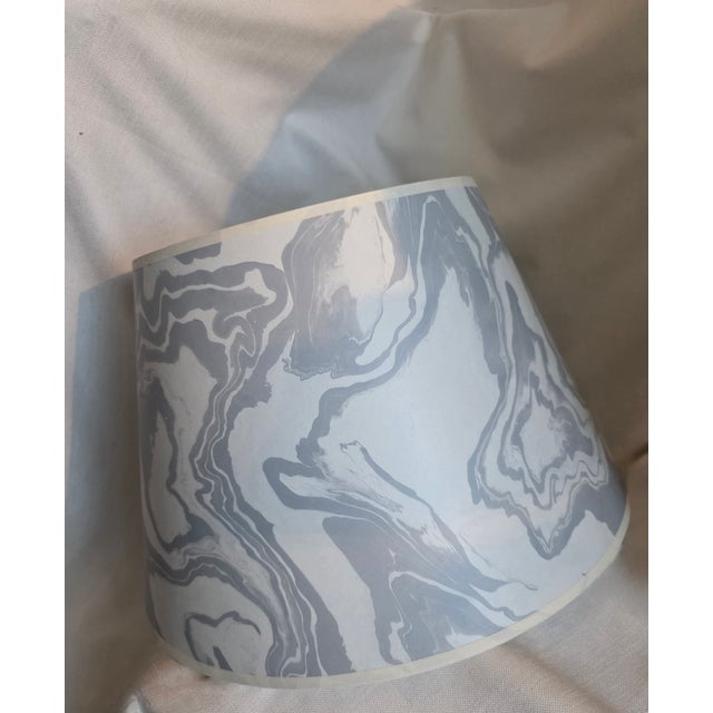 Transitional Marbled Paper Lampshade For Sale - Image 3 of 6