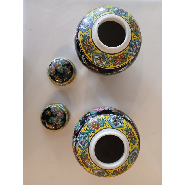 Asian Twin Cloisonne Ginger Pots For Sale In Minneapolis - Image 6 of 7