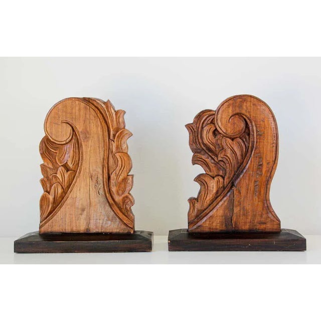 Wood Architectural European Mounted Carved Wood Fragment - a Pair For Sale - Image 7 of 13