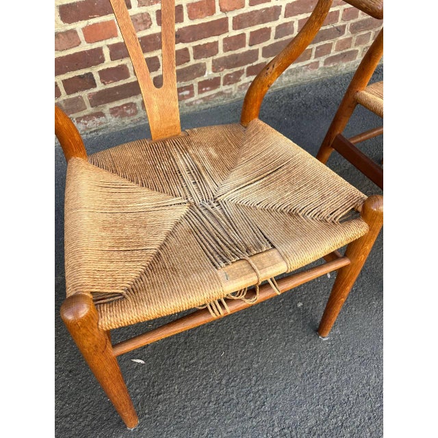 Tan Vintage Wishbone Chairs by Hans Wegner for Carl Hansen, 1960s, Set of 6 For Sale - Image 8 of 10