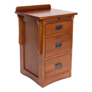 Crofter Style 3 Drawer End Table With Writing Tray-Michael Cherry-Mc3 For Sale