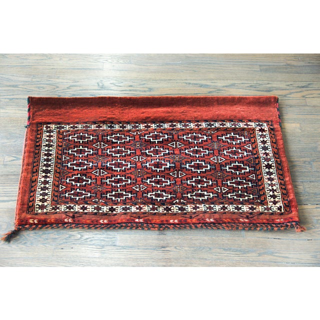 Early 20th Century Persian Yamut Bag Face Rug For Sale - Image 4 of 14