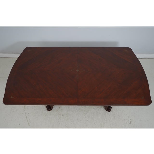 Italian Emanuel Morez Mahogany Brass Inlaid Dining Table For Sale - Image 3 of 18