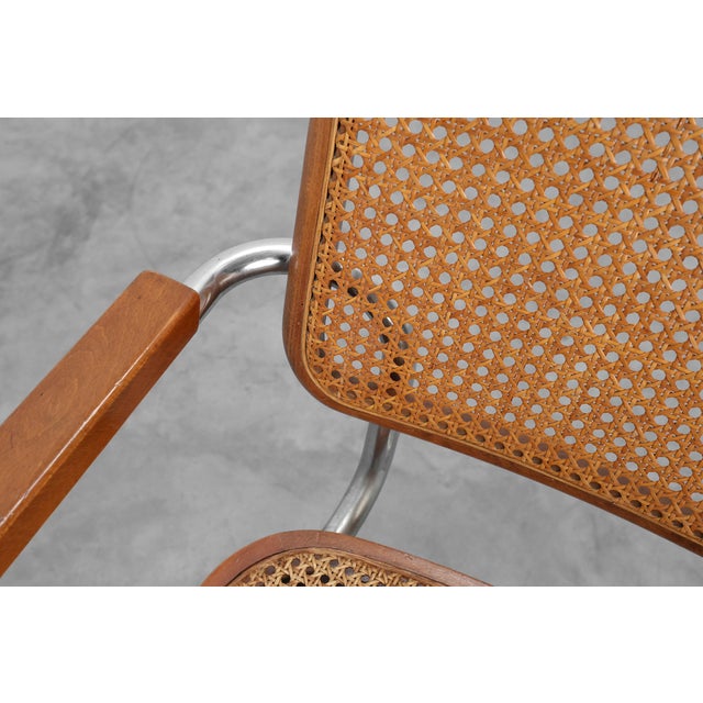 Bauhaus Armchair in tubular Steel, Wood and Rattan, 1920 For Sale - Image 11 of 18