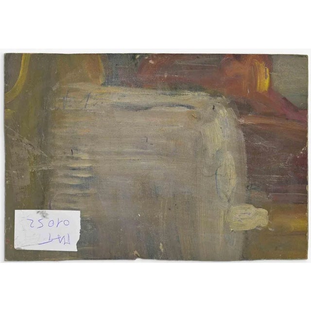 Woman Lying Down on White Cloth is an artwork realized by an Italian Artist in mid-20th Century. Oil on cardboard 24x34...