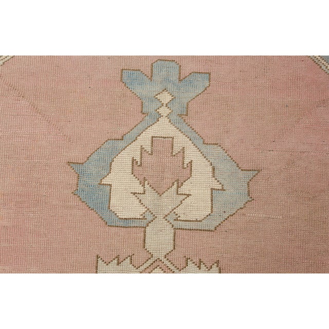 Vintage Turkish Area Rug, Hand-Knotted Wool, Soft Pink and Blue Anatolian Rug For Sale - Image 10 of 10