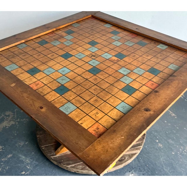 Vintage Monumental Wood Scrabble Board Game Table For Sale - Image 17 of 17