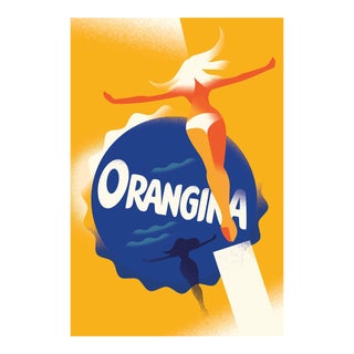Minimalist Danish Modern Poster, Orangina For Sale